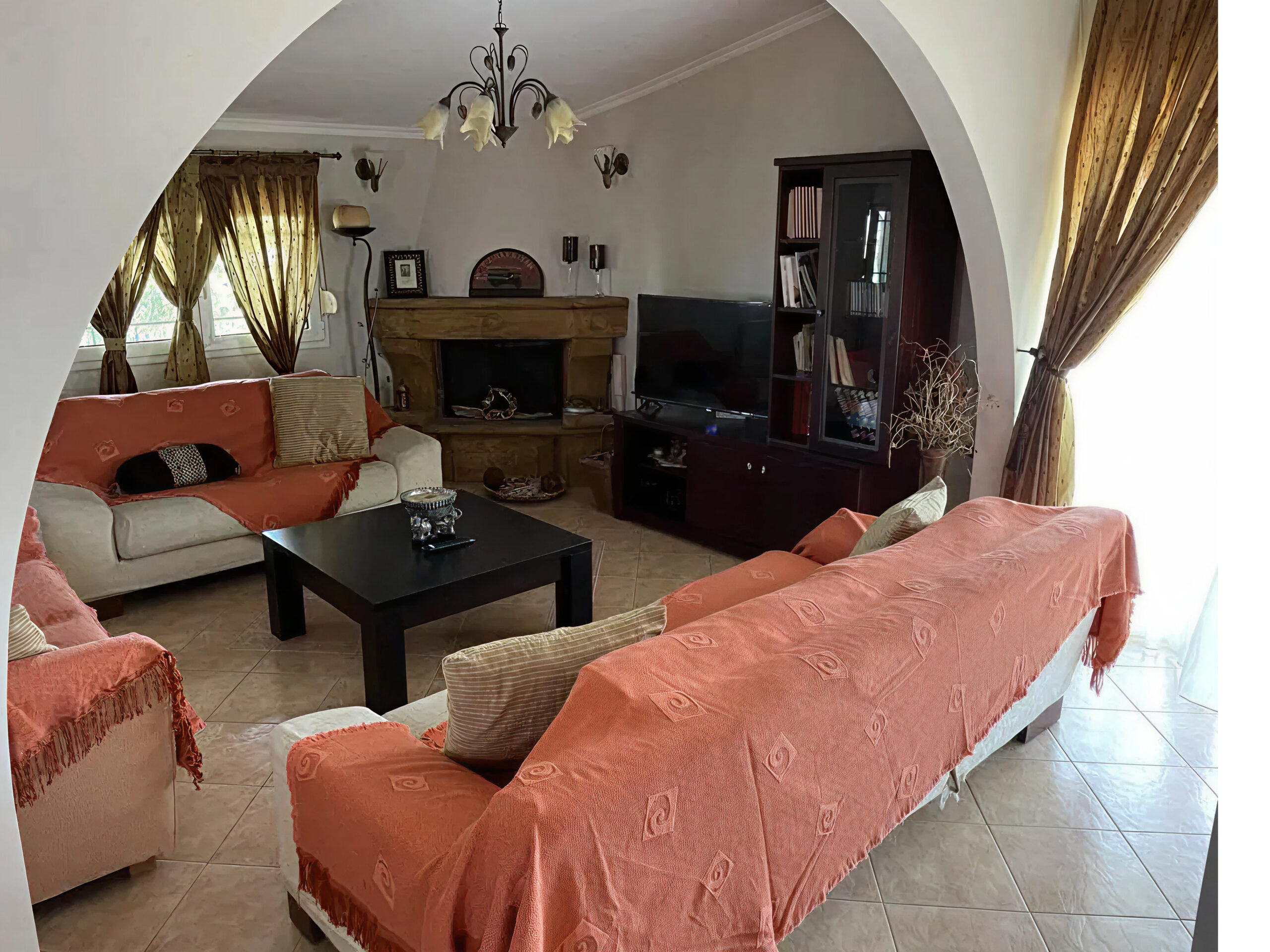 Vassilis Mandra Apartment 3 Argo Rentals - Dimitris Apartment - Living Room - Sofa Bed